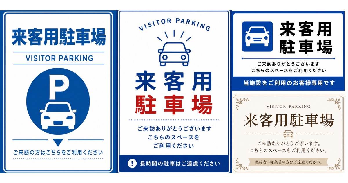 来客用駐車場の貼り紙テンプレートのアイキャッチ、サムネイル